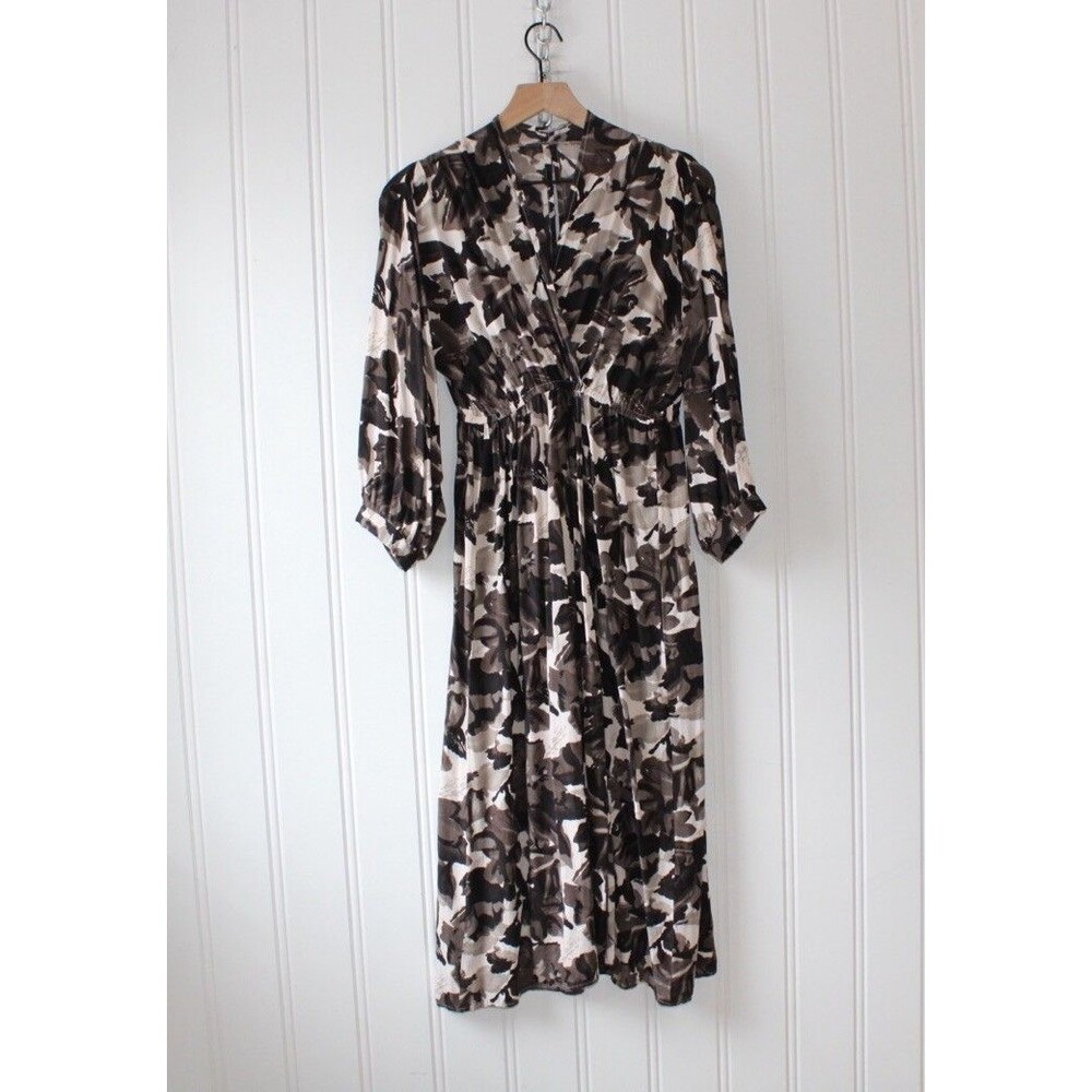 Panache Boho Cottagecore Floral Wrap Dress Small Flowy Viscose Empire Waist